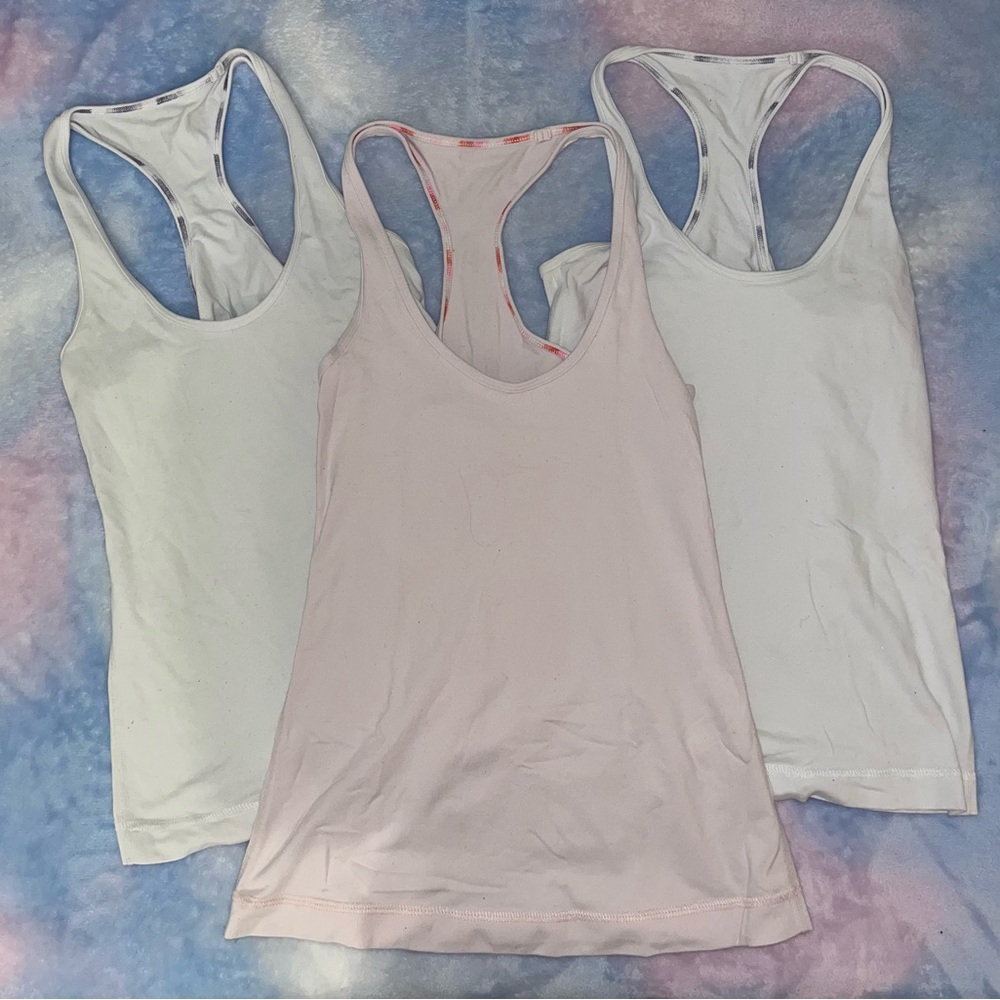 lululemon tank bundle 2-4 white and pink